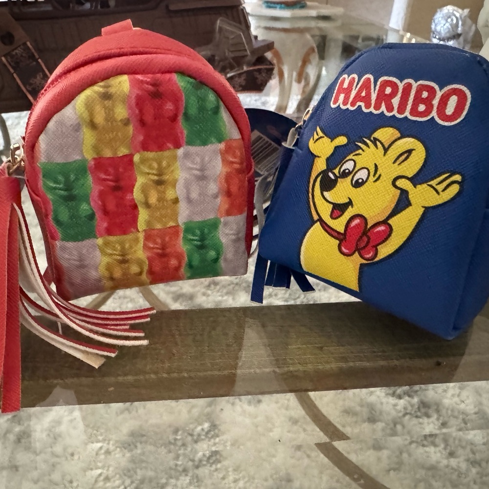 HARIBO Mini Backpack 2 piece Set Coin Purse Keychain factory sealed Gummy Bear